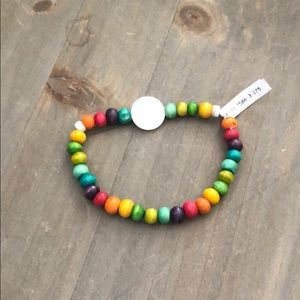 🔴 Colorful wood bead stretchy bracelet
